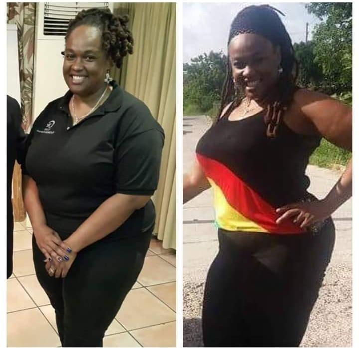 Female transformation photo showing body composition change through Health Elevation program